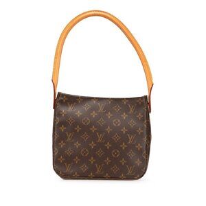 LOUIS VUITTON Authentic Brown Monogram Leather Looping MM Shoulder Bag